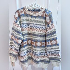 Vintage Ricardo Italian 100% Wool Pullover Sweater Size L Beautiful!